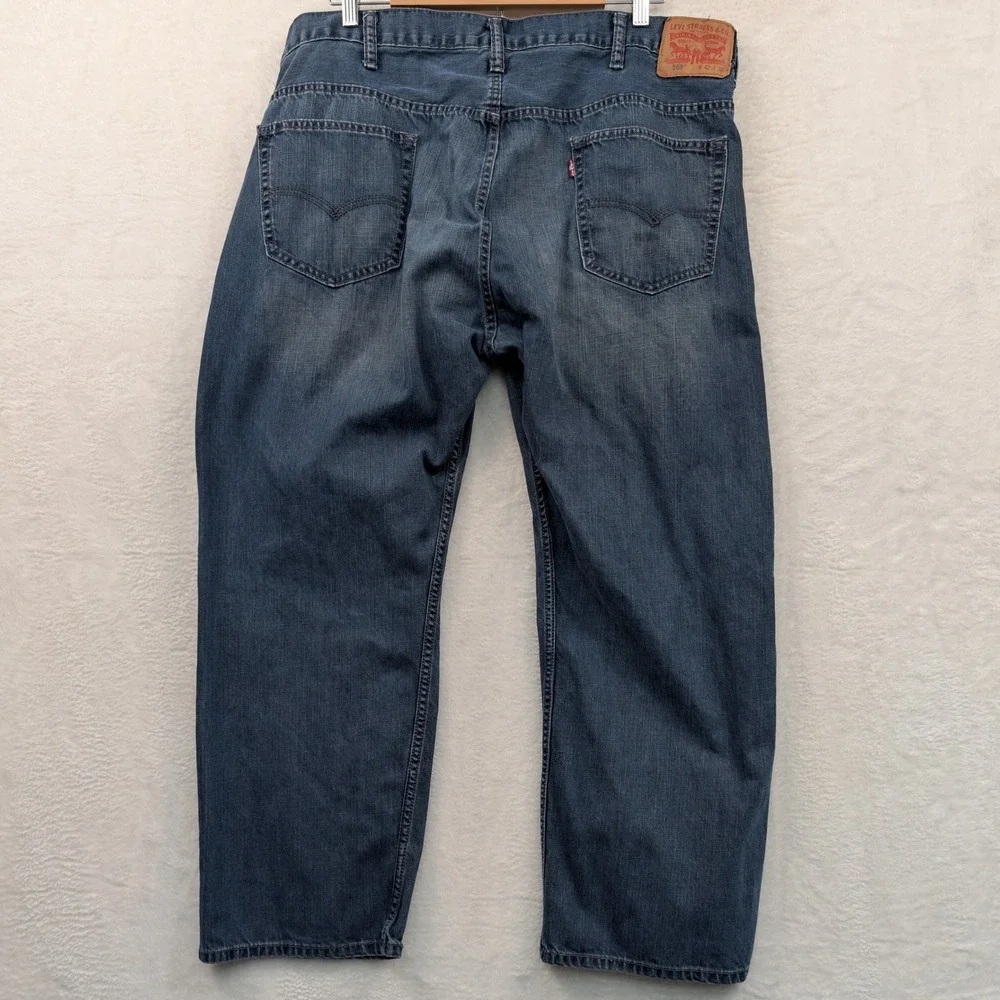 Levi Jeans Mens 43x29 Blue 569 Loose Straight Button Fly Red Tab Workwear Skater